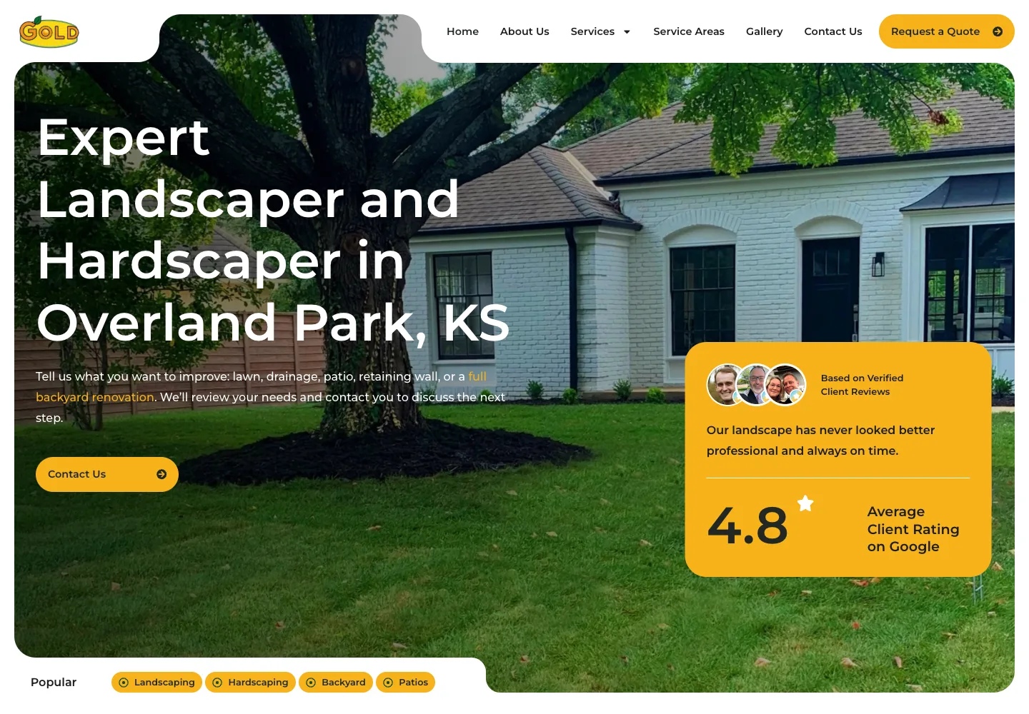 Gold Lawn Care website project preview