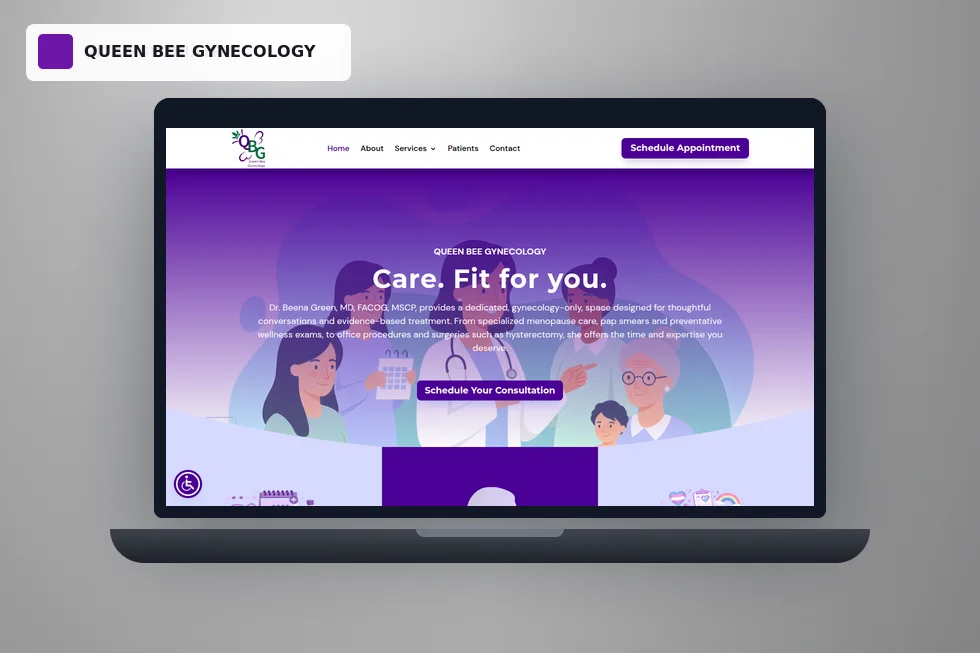 Queen Bee Gynecology website project preview